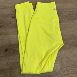 Lululemon Align high rise leggings. Neon yellow. Never Worn